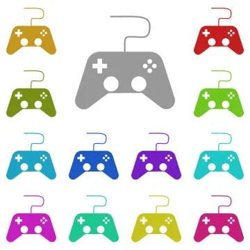 Games icon in multi color. Simple glyph vector of Technology set for UI and U Illustrazione stock