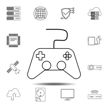 Games icon. Simple thin line, outline vector element of Technology icons set  Stock Illustration