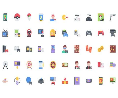 The games icons pack Stock Illustration