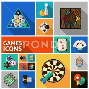 Games Icons Set Stock Illustration