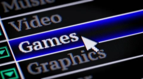 Games. My own design of program menu. Video stock 68508004