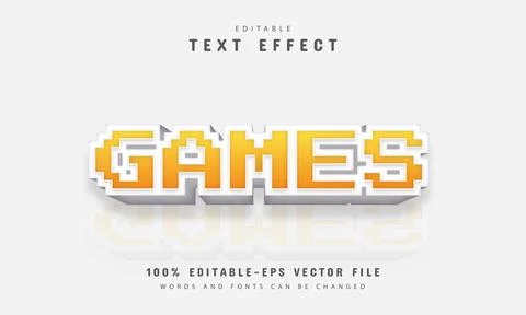 Games pixel text effect Stock Illustration