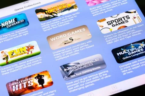 Games Selection In Appstore Stock Photos