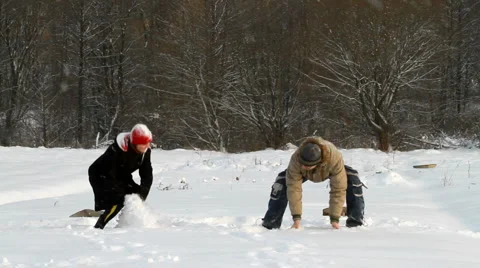 Games with snow Stock Footage 991762