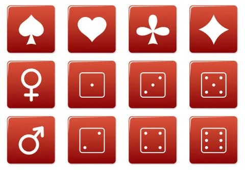 Games square icons set. Stock Illustration