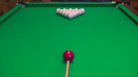 Games start in the pool, breaking balls Stock Footage 60233756