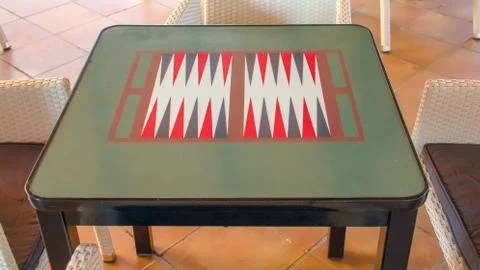 Games table with  backgammon board Stock Photos