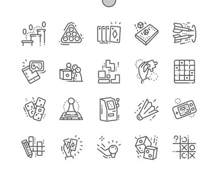 Games Well-crafted Pixel Perfect Vector Thin Line Icons 30 2x Grid for Web Illustration