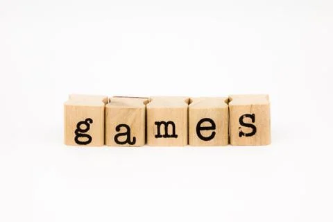 Games wording isolate on white background Stock Photos