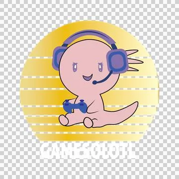 Gamesolotl Text Under Sunset Circle setting sun stripes Stock-Illustration