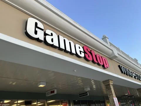 Gamestop Sign at Angle Stock Photos