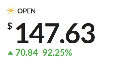 Gamestop stock on trading screen Vidéo 147369983