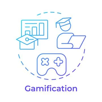 Gamification blue gradient concept icon Illustrazione stock