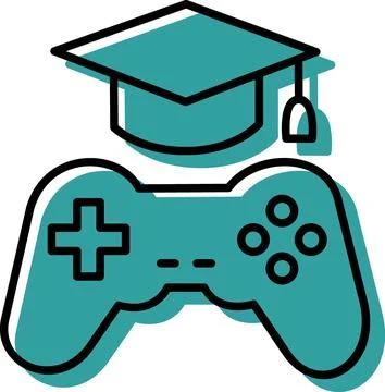 Gamification Learning Video Game Controller Graduation Cap Illustration Stock Illustration