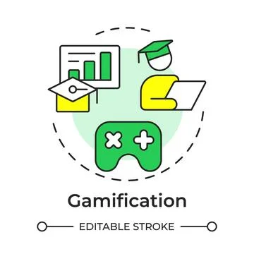 Gamification multi color concept icon 스톡 일러스트