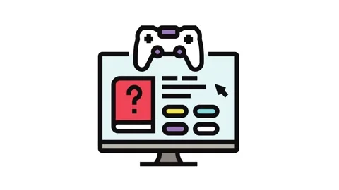 Gamification online learning platform color icon animation Stock Footage 326105348