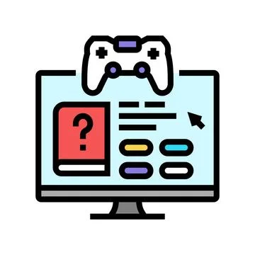 Gamification online learning platform color icon vector illustration Illustrazione stock