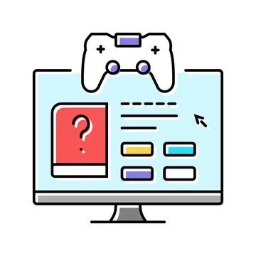 Gamification online learning platform color icon vector illustration Illustrazione stock