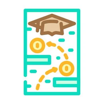 Gamification online learning platform color icon vector illustration Illustrazione stock