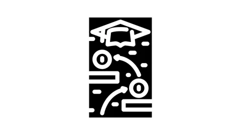 Gamification online learning platform glyph icon animation Stock Footage 326731068