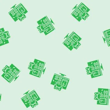 Gamification online learning platform glyph seamless pattern Stock Illustration