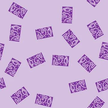 Gamification online learning platform glyph vector seamless pattern Illustrazione stock