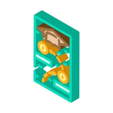 Gamification online learning platform isometric icon vector illustration Illustrazione stock
