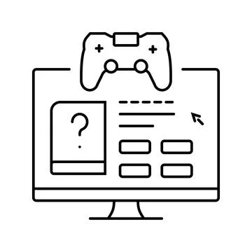 Gamification online learning platform line icon vector illustration Illustrazione stock