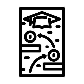 Gamification online learning platform line icon vector illustration Illustrazione stock