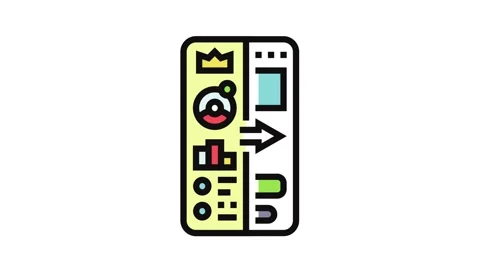 Gamification ux ui design color icon animation Stock Footage 326102636