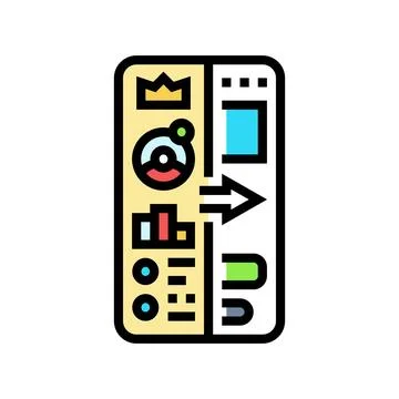 Gamification ux ui design color icon vector illustration Stock Illustration