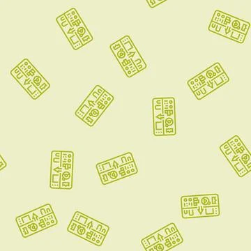 Gamification ux ui design line seamless pattern Stock Illustration