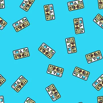 Gamification ux ui design vector seamless pattern Stock Illustration