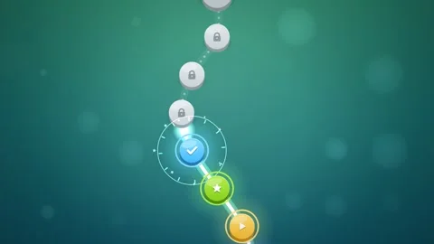 Gamified Learning Path Nodes Unlocking Animation Stock Footage 347010951