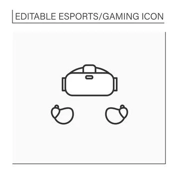 Gaming accessory line icon Stock Illustration