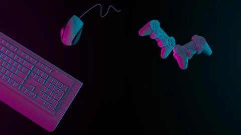 Gaming and computer games concept background. Retro style game controllers Stock Illustration