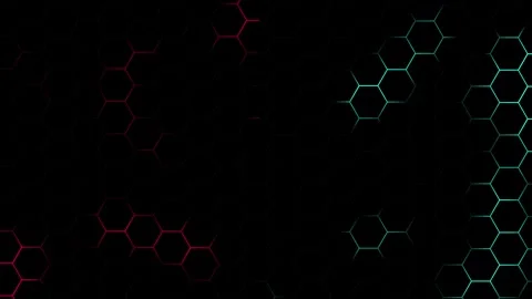 Gaming background with hexagon pattern in red and light blue colors that mo.. Stock Footage 322748429