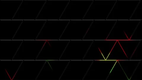 Gaming background with a triangle pattern in red, green and yellow colors t.. Stock Footage 322748626