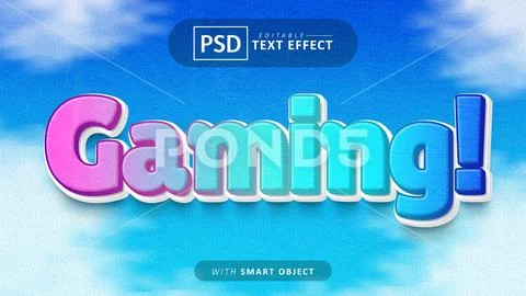 Gaming cartoon text effect editable Modello PSD