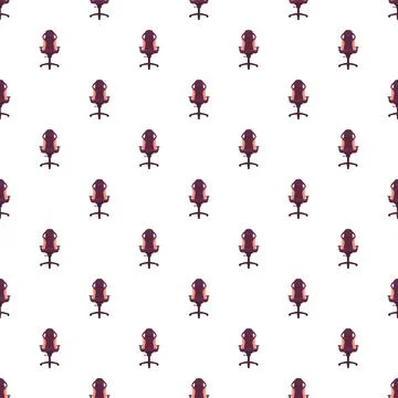 Gaming chair seamless pattern repeating office furniture background Stock Illustration