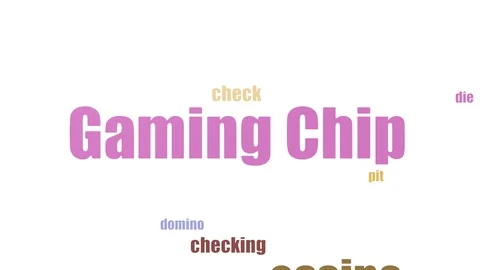 Gaming Chip Word Cloud Animated Isolated On White Stock Footage 107240161