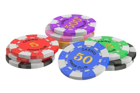 Gaming chips, 3D rendering Stockillustratie