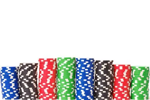 Gaming chips. Isolated on white background. studio shot Stock Photos