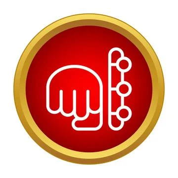 Gaming combo move icon red circle fist Stock Illustration