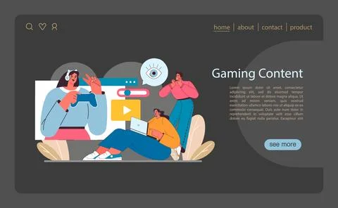 Gaming Community Interaction concept. Enthusiasts share excitement and Stock Illustration