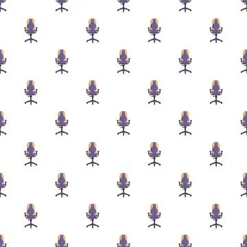 Gaming computer chair seamless pattern repeating background Illustrazione stock