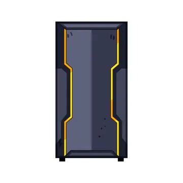 Gaming computer desktop pc system case Illustrazione stock