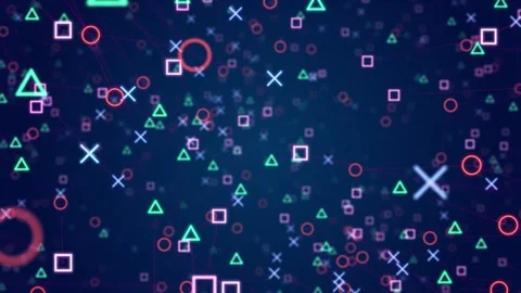 Gaming computer elements: Video game console background with PC design Stock Footage 247678226