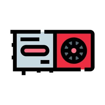 Gaming computer graphics processing unit hardware icon Stock Illustration