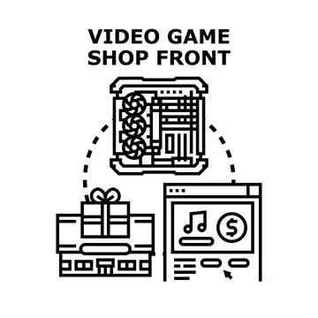 Gaming computer hardware and digital game services Stock Illustration